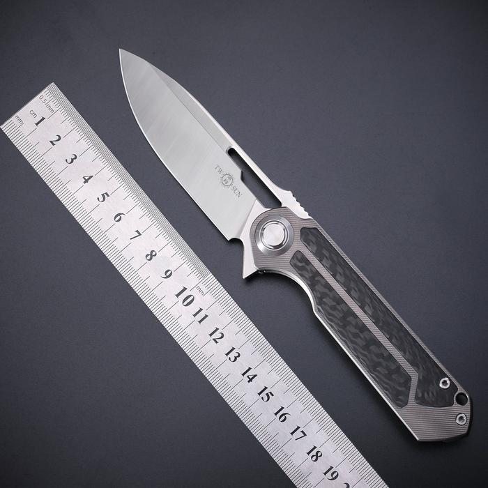 TwoSun  TS226 D2 Steel Folding Knives ceramics ball bearings