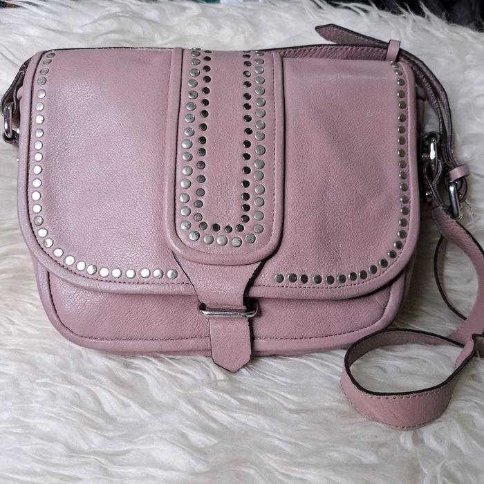 Tas Sling Top Shop kulit asli warna Ungu muda / Tas Wanita Selempang  Soft Purple  Cantik / Tas Prel