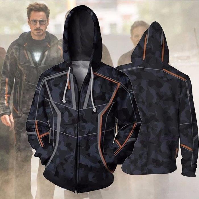 Jaket Marvel Avengers Hoodie Tony Stark Infinity War