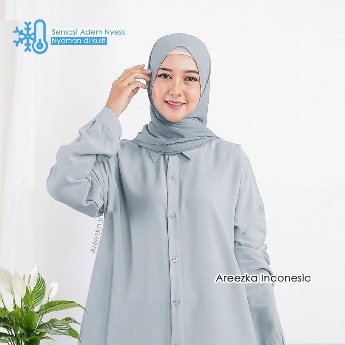 ◤Best Seller◢ Areezka Tunik Rayon Viscose Premium Kemeja Tunik Polos Areezka - Tunik Premium