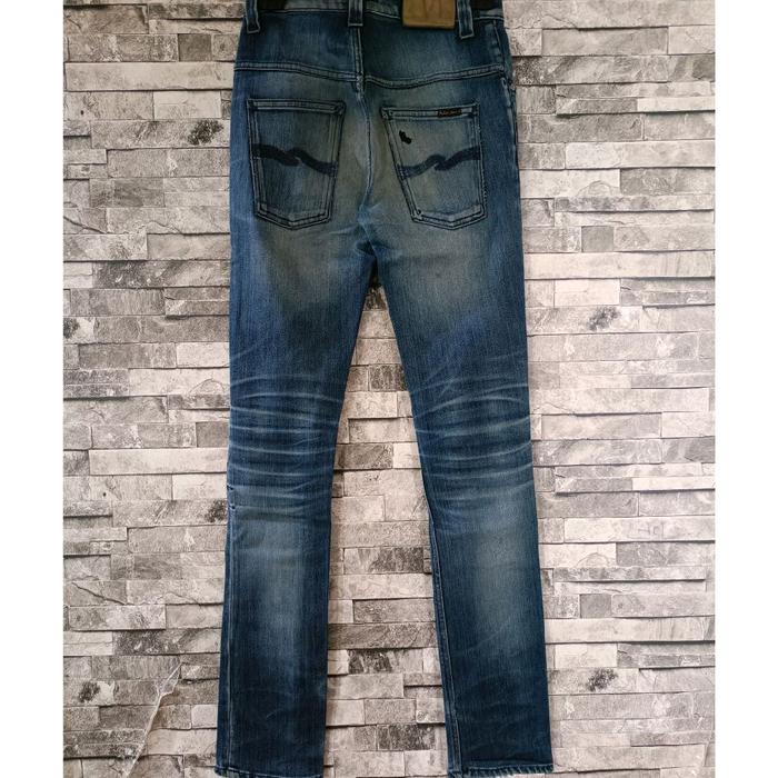 ( size 27 inch ) celana nudie ripped slim fit jeans italy