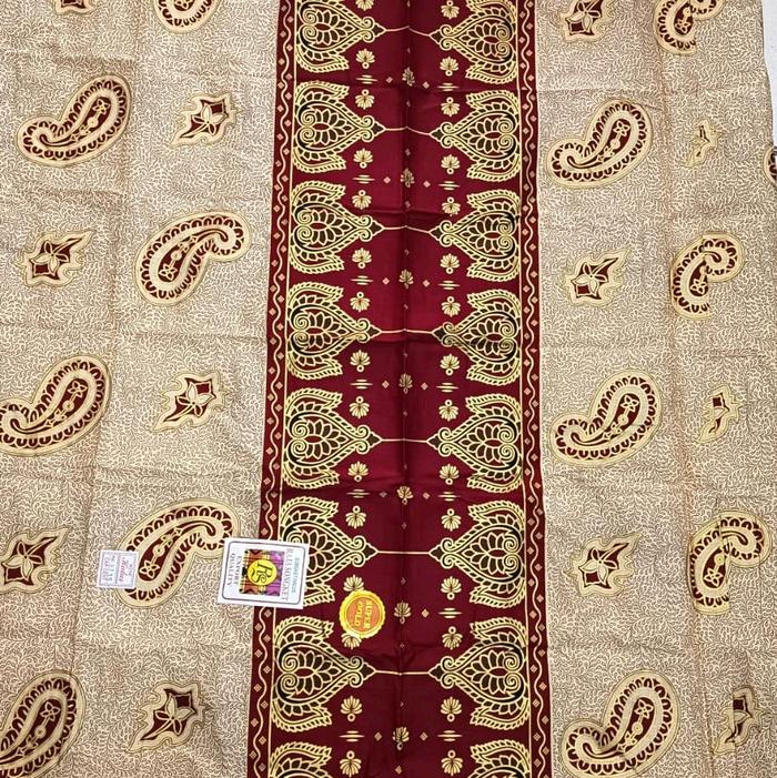 BAHAN KAIN PRADA  MOTIF KEONG MAS Songket Katun Batik Sarung