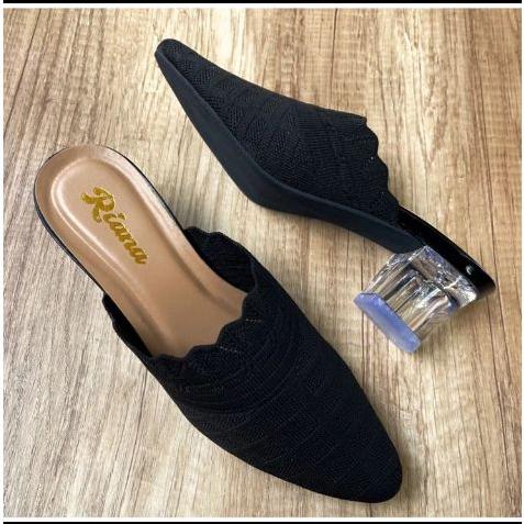 Heels Hak kaca Rajut Import/SANDAL HEELS HAK KACA 5CM HEELS BAKPAU HAK KACA HEELS RAJUT IMPORT HEELS