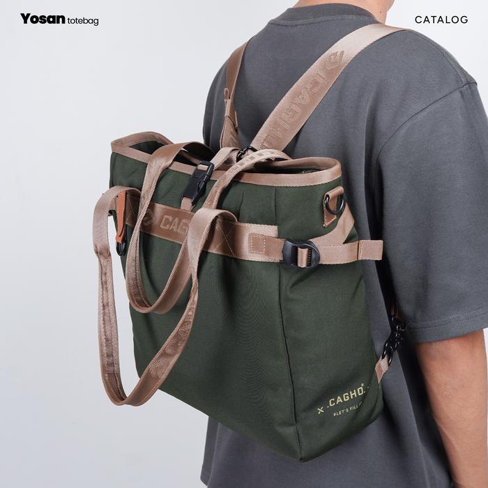 CAGHO I Yosan Totebag Army I Slingbag Pria l Ransel Backpack I Totebag Anti Air I Tas Selempang