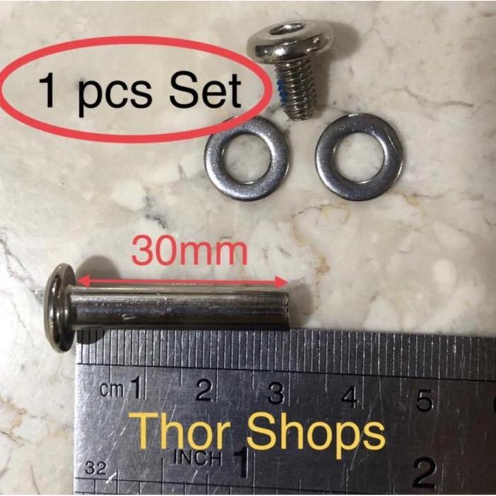 baut as roda koper 30mm + ring spacer