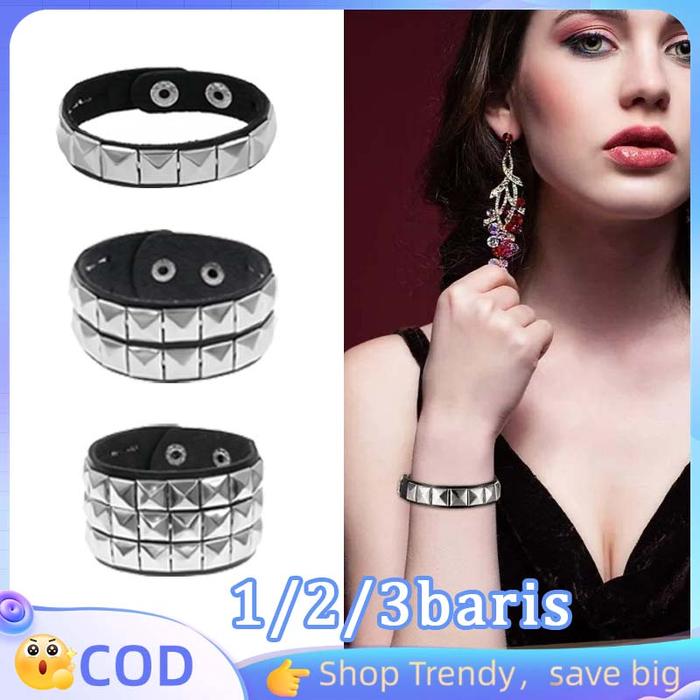 Gelang Goth Gelang Duri Punk Gelang Punk Spike Punk Bracelet