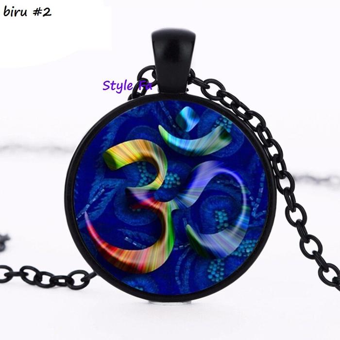 Kalung Pria Wanita Liontin OMKARA Simbul Hindu OM Pendant Necklace