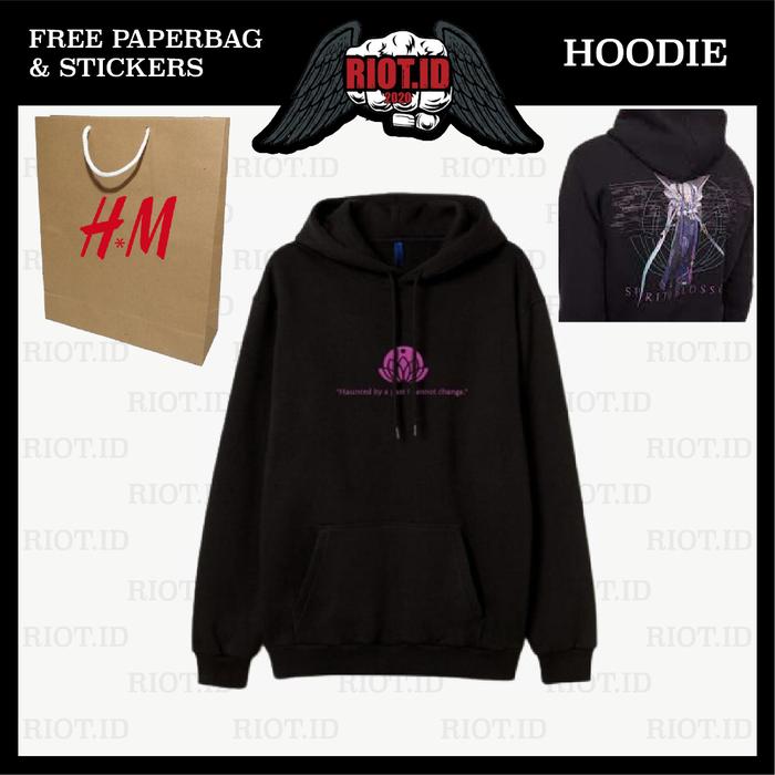 (10.10) Hoodie HM Spirit Blossom Hitam FREE PAPER BAG Full Tag Jacket Sweater Crewneck Pria Wanita C