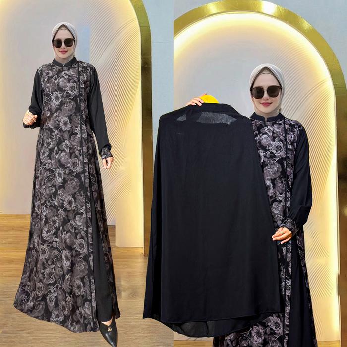 Gamis Model outer+Rok Jumbo Kain Rayon Viscose LD UP TO 140 Gamis  Lebaran 2025