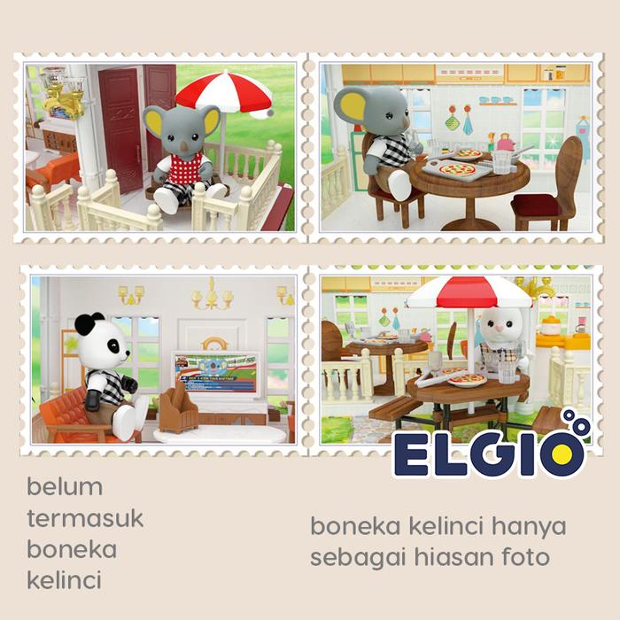Koala Diary Mainan Rumah Villa Boneka Kelinci Kitchen and Living Room Koala Stairs