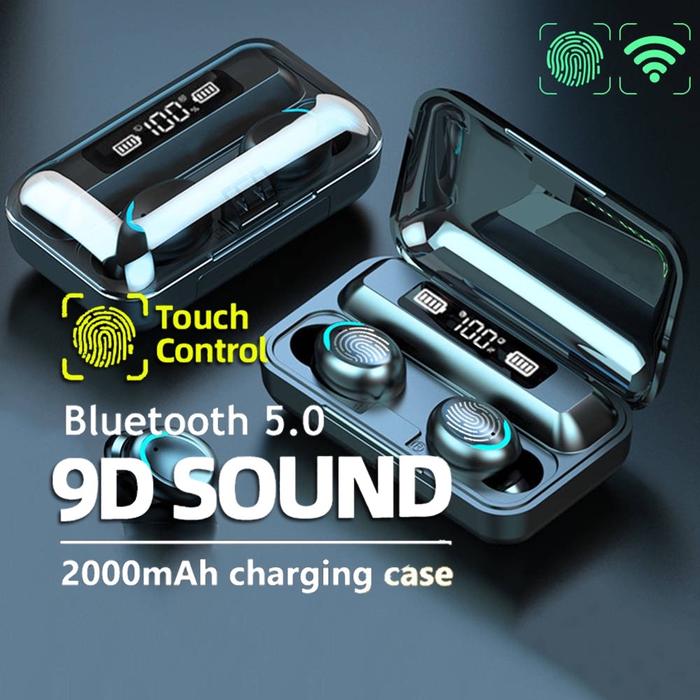 F9 TWS Bluetooth Earphones V5.1 Handfree Wireless Headphones Charging