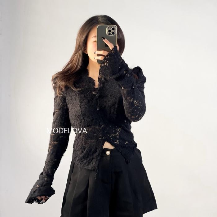 M39D70# Lace Top atasan Brukat Korea Style.