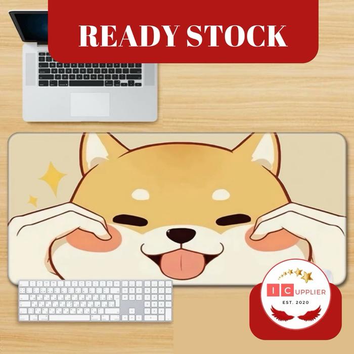[ORI] Icupplier Premium Mouse Pad Gaming 80x30cm Ketebalan 3mm Motif Shiba Corgi Puppy Doggy Lucu Un