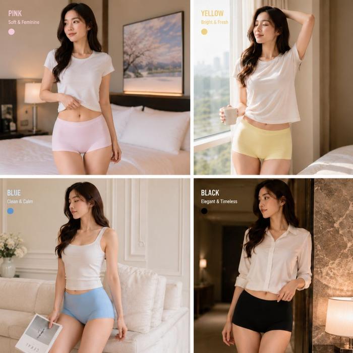 NOSILE Seamless Boyshort Panty | Celana Dalam Wanita Seamless Boyshort Anti VPL