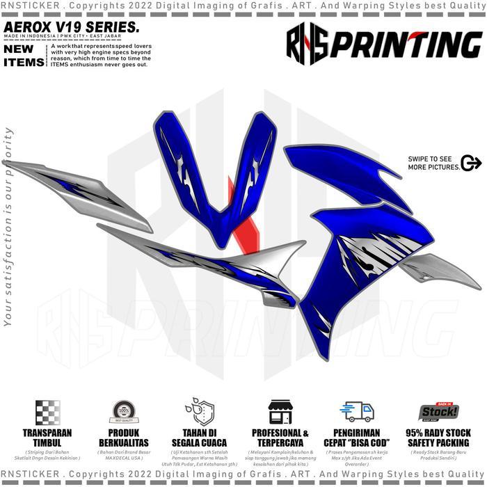 RNS Striping Transparan Aerox Alpha Striping Aerox Turbo Transparan Stiker Variasi Aerox 2025 Varky