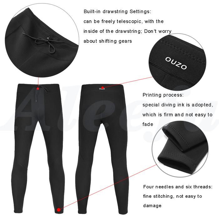 Jaket Atas Bertudung Wetsuit Pria 1.5Mm Neoprene Lengan Panjang
