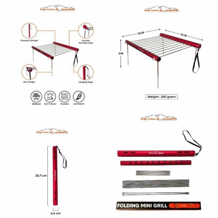 Alat panggang Bakar Lipat mini BBQ Grill Portable Camping Barbeque *