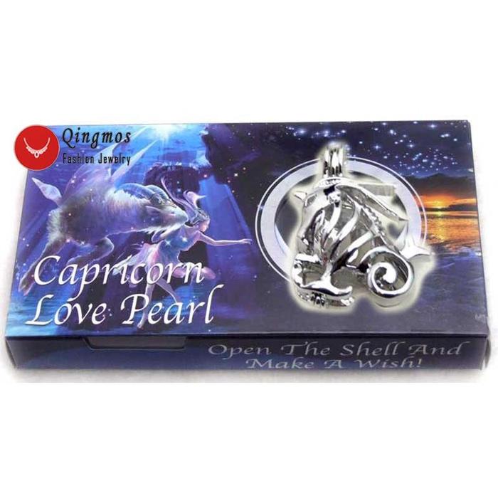 Qingmos Constellation Gift Wish Pearl Capricorn Pendant Necklace for Women with Oyster Love Pearl Ch