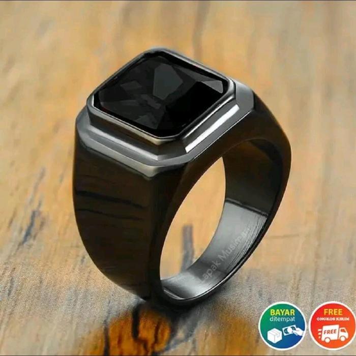 CINCIN PRIA SUPER KEREN SUPER EKSLUSIF WARNA HITAM Rings Titanium