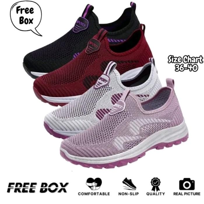 SEPATU SNEAKERS WANITA SEPATU OLAHRAGA WANITA SEPATU SPORT LARI WANITA KASUAL KEKINIAN LV0327, SW77
