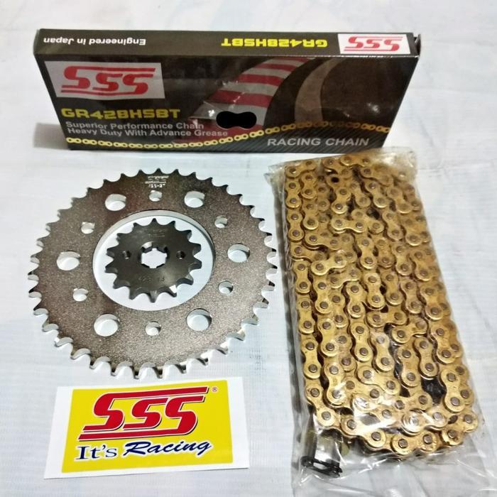 Gear Set Sss Byson Rantai Gold 428 Hsbt 140L #Gratisongkir