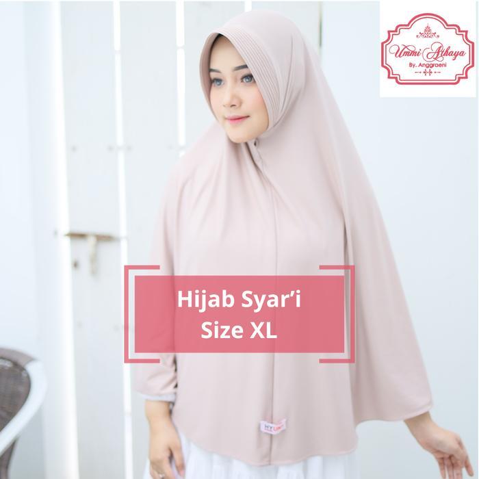 UmmiAthaya - Hyuna Hijab Jumbo Size XL Bergo Syar'i Jilbab Kerudung Bahan Jersey Premium Super Daily