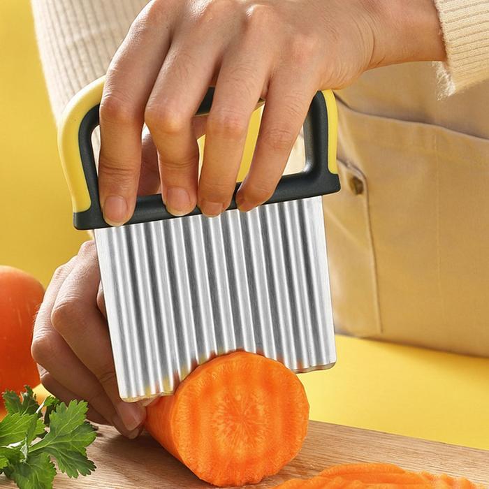 Potato Cutter Chips French Fry Maker Stainless Steel Wavy Knife