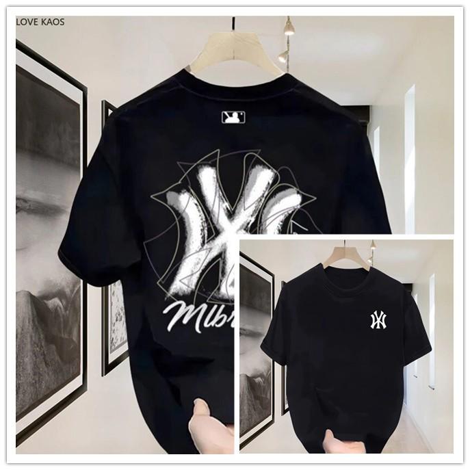 OutletsMLB 100% Cotton Heavyweight Baju Boxy Fit T Shirt Pria Wanita Graphic Tee - Official Merchan