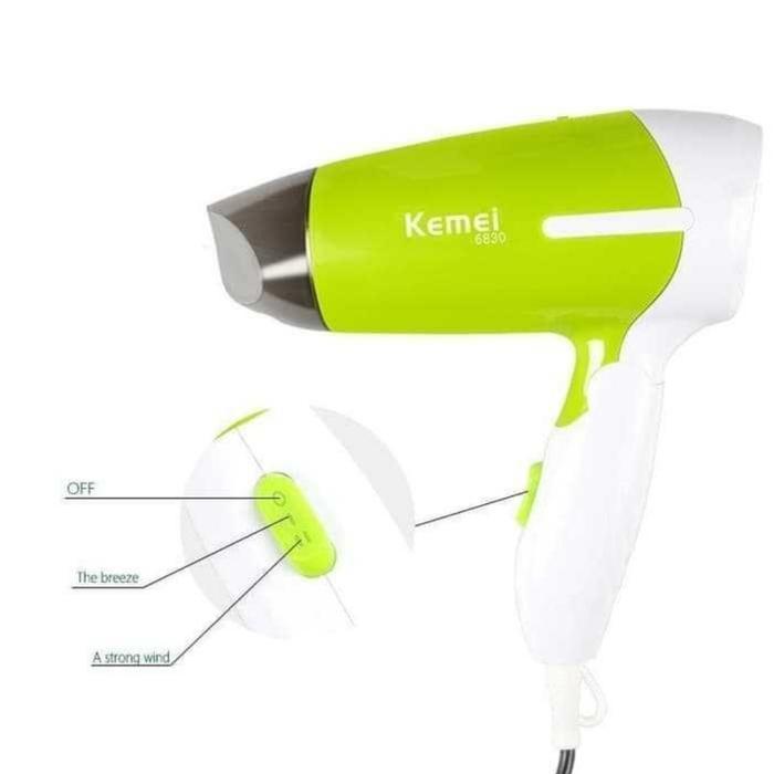 Hairdryer Merk KEMEY KM 6830 Hairdryer Lipat