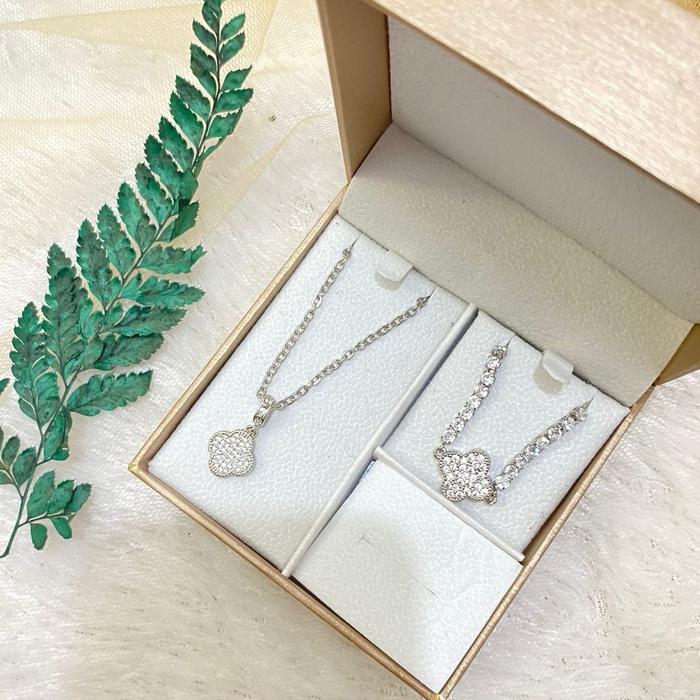 set kalung dan gelang serut mata wanita titanium