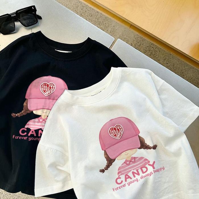 LANTANA korean style kaos atasan putih anak perempuan viral/baju fearless girl anak perempuan/baju a