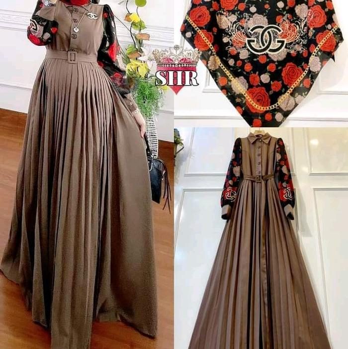 baju gamis set hijab by SHR