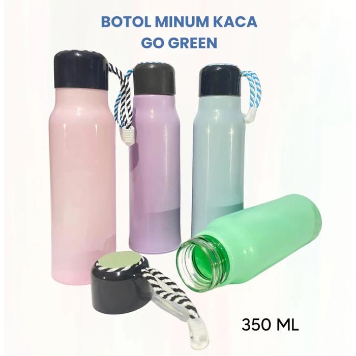 BOTOL KACA / TUMBLER GO GREEN 350 ML BPA FREE