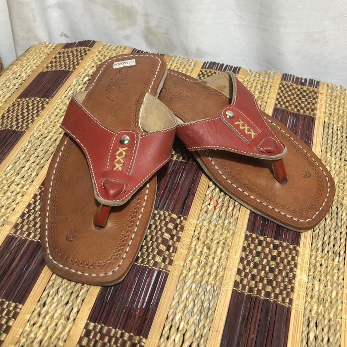 Sandal Tarumpah Wanita - Sandal Tarumpah Kulit Asli - Sandal Kulit Asli - Sandal Tarumpah A.