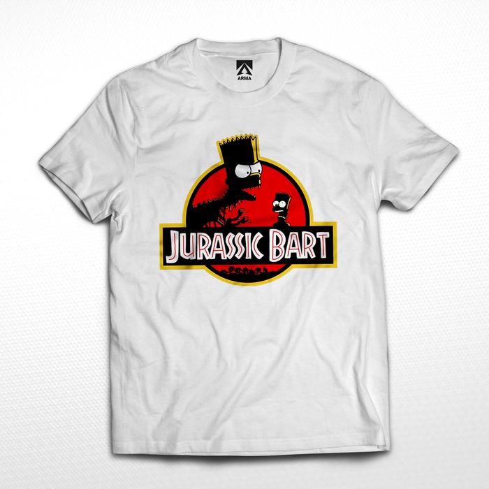 [HOT] KAOS JURASSIC PARK x BART SIMPSON Logo / tshirt kartun klasik simpsons distro unisex KAOS CART
