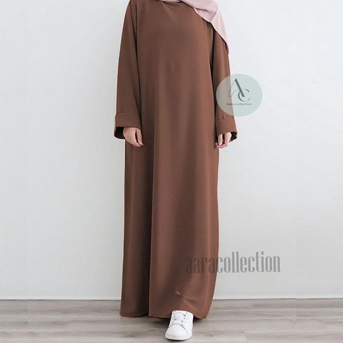 Aara Collection Baju Gamis Abaya Turki Wanita Muslim Kekininan Wolfis Premium Ukuran S M L XL XXL / 