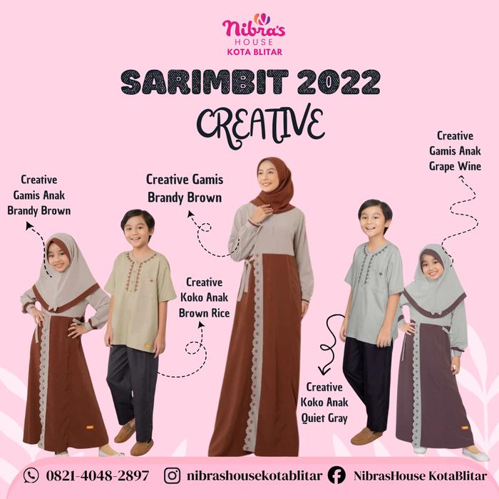 PROMO SPESIAL SALE SARIMBIT NIBRAS 2022 CREATIVE Brandy Brown & Grape Wine Gamis Dewasa Gamis Anak K