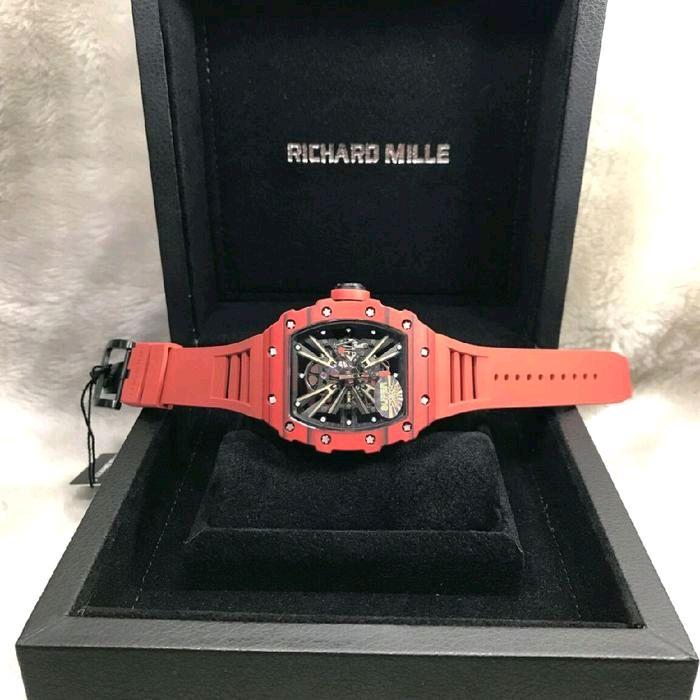 SPESIAL JAM TANGAN MEWAH PRIA IR1CH4RD M1LLE RM12-01 CARBON RED SWISS MATIC DM 43MM