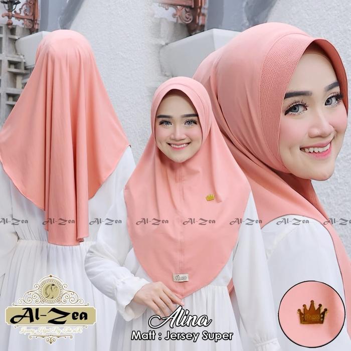 Jilbab Aina Hijab Bergo Instan Dewasa Kualitas Premium Jersey Super Alzea Syari - Muslim - Kerudung