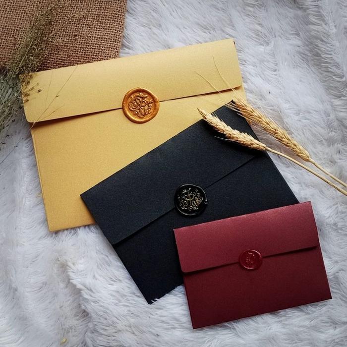 TERLARIS Amplop Jasmine Glitter Mewah Dan Wax Seal Tebal Warna Warni READY