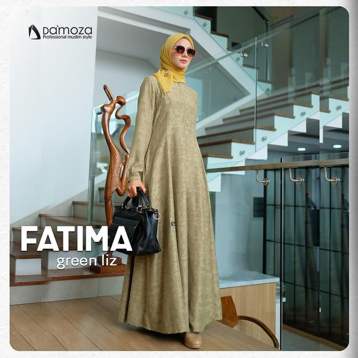 GAMIS DAMOZA FATIMA GREEN LIZ - BUSANA MUSLIM WANITA