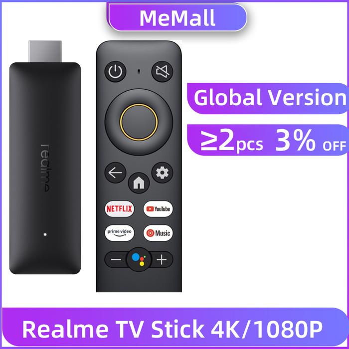 realme 4K Smart TV Stick 1080P Global Version 1/2GB RAM 8GB ROM ARM