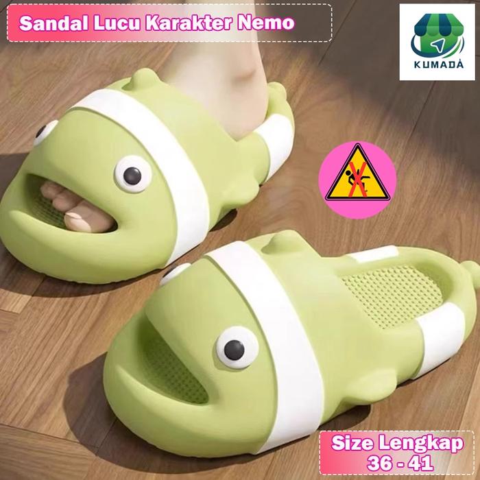 KODE L65H KUMADA SANDAL WANITA BENTUK IKAN NEMO LUCU BARU DALAM RUANGAN RUMAH ANTISELIP SANDAL PASAN