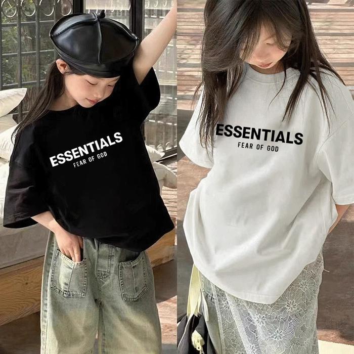 Kaos anak|cewek 10 tahun import|2-12 Tahun|kaos ESSENTIALS yang lucu|korea style premium baju atasan