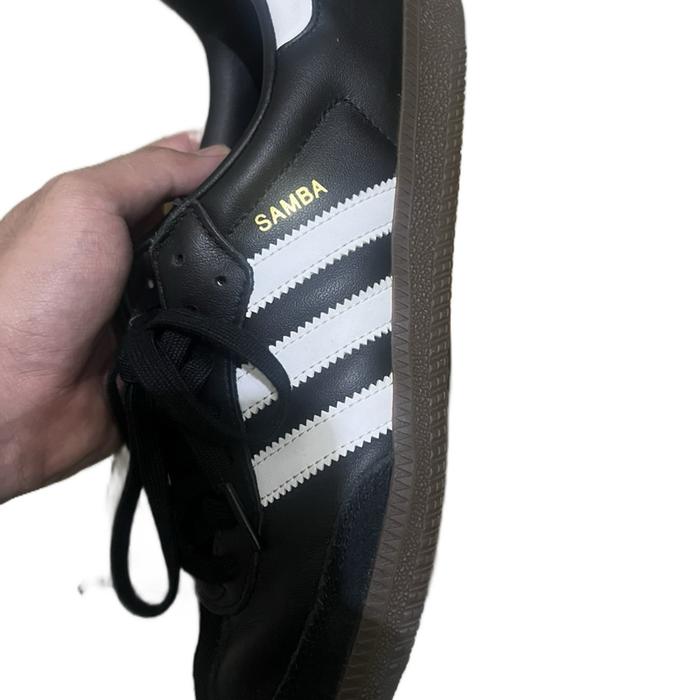 Adidas Samba OG Black Original Pria Casual Hitam Karet Shoes - Sepatu Klasik dengan Bahan Kulit Asli