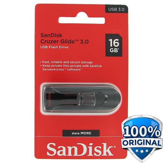 Flashdisk Sandisk Flashdisk 3.0 Original Sandisk Cruzer Glide 3.0 USB Flash Drive CZ600 16GB Flashdi