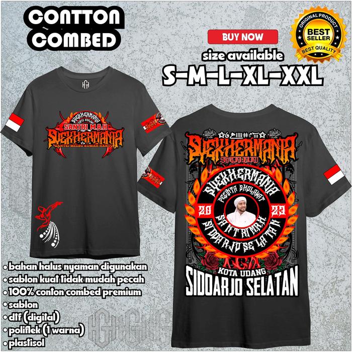 kaos anak syekhermania EDISI SANTRI M.A.H SIDOARJO limited edition/tshirt kids bahan 100%conton comb