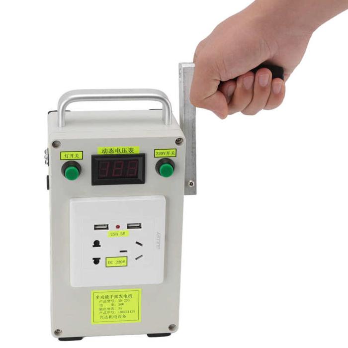 Hand Crank Generator Portable Outdoor Emergency Generator 220V 12V 5V