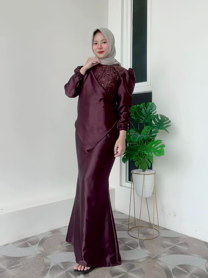 (ALS) Dress Kondangan Bridesmaid Pesta Wisuda Lamaran Lebaran 2026 - Size S-5XL LD 140 Jumbo - Gamis