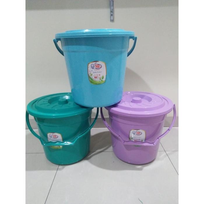 Ember + Tutup 6 Galon Tong Air 20 Liter Wadah Higienis Plastik Premium Tebal Handle Berkualitas Temp